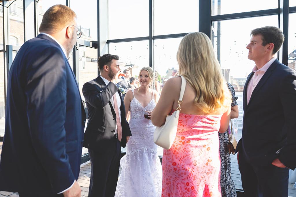 Many brides and grooms are now doing first looks and portraits before the ceremony, allowing them to attend cocktail hour to spend more time with guests.