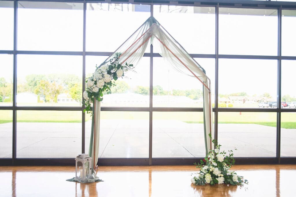 Wedding ceremony inside windows in case of bad wedding weather