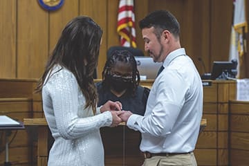 Civil wedding at Winnebago County Courthouse in Rockford, IL