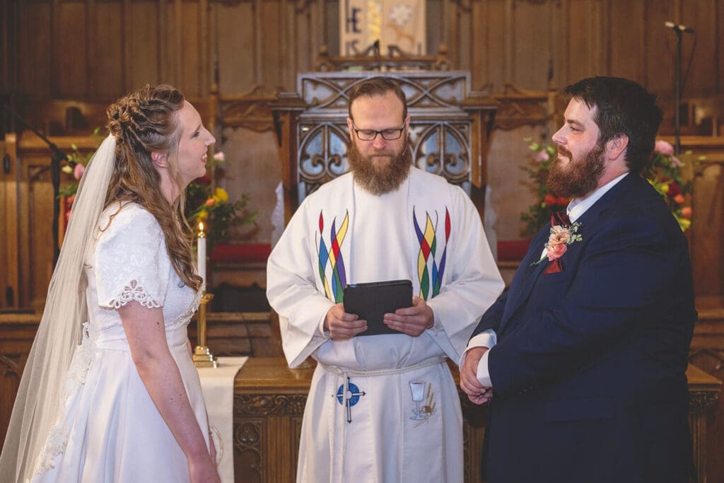 bride and groom during wedding ceremony