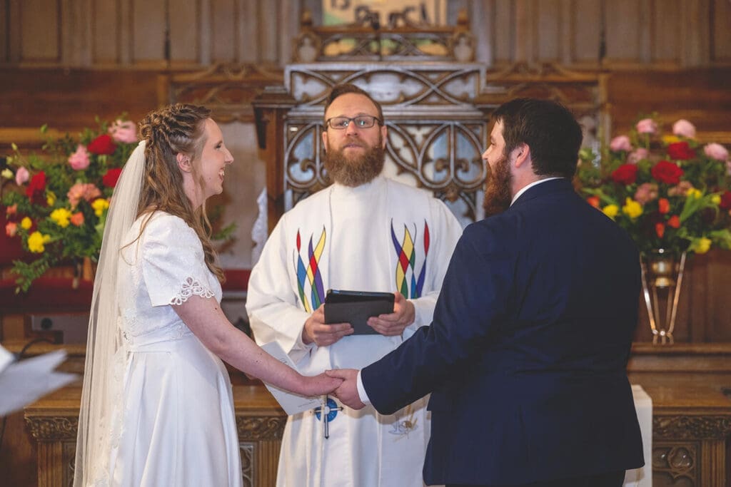 bride and groom during wedding ceremony