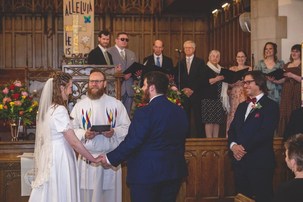 bride and groom during wedding ceremony