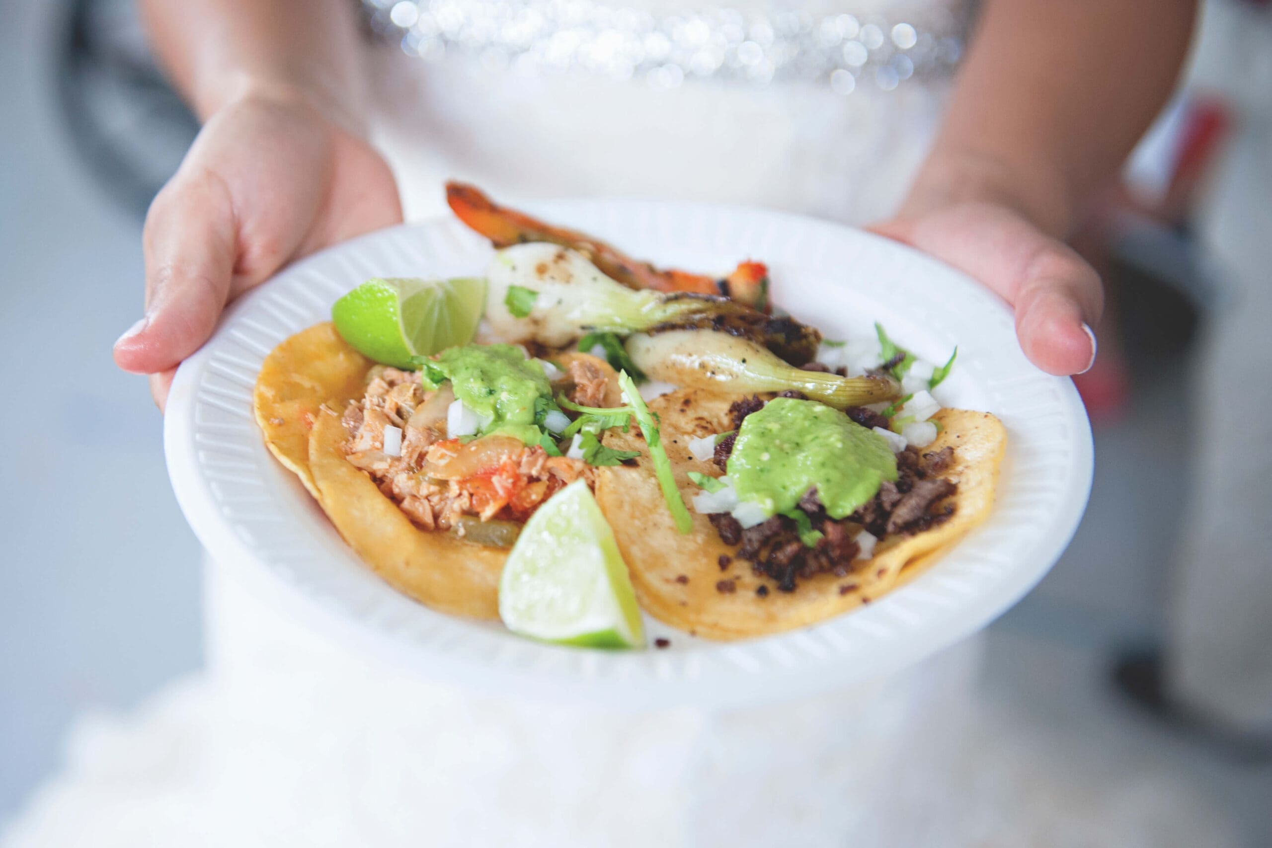 authentic mexican tacos served at a wedding reception