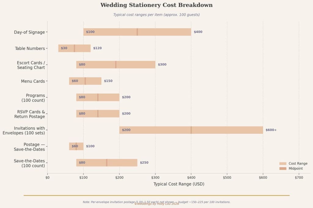 Wedding Stationery Cost Breakdown Graph