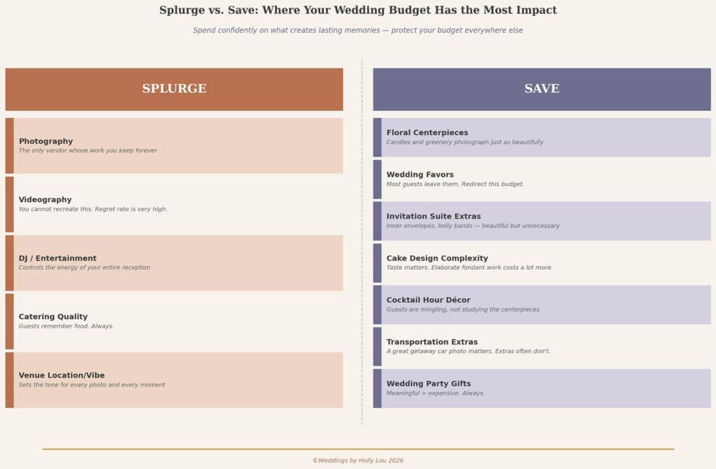 Splurge vs Save: Where Your Wedding Budget Has The Most Impact Graph