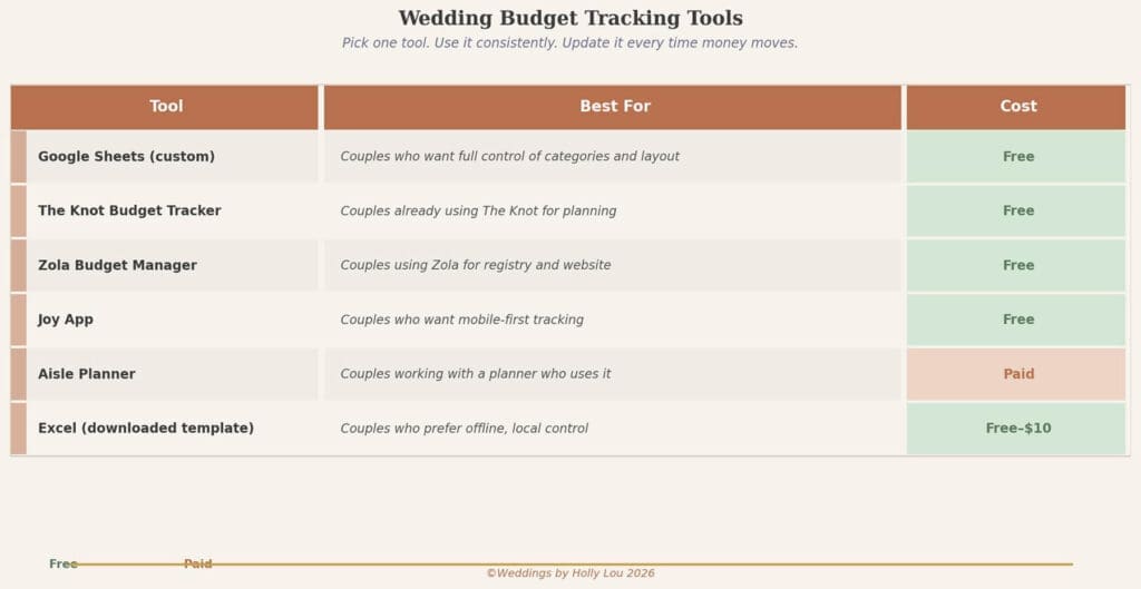 Wedding Budget Tracking Tools Budget
