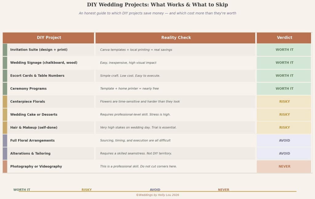 DIY Wedding Projects What Works and What to Skip Graph